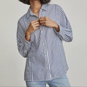 Elizabeth and James striped button up blouse